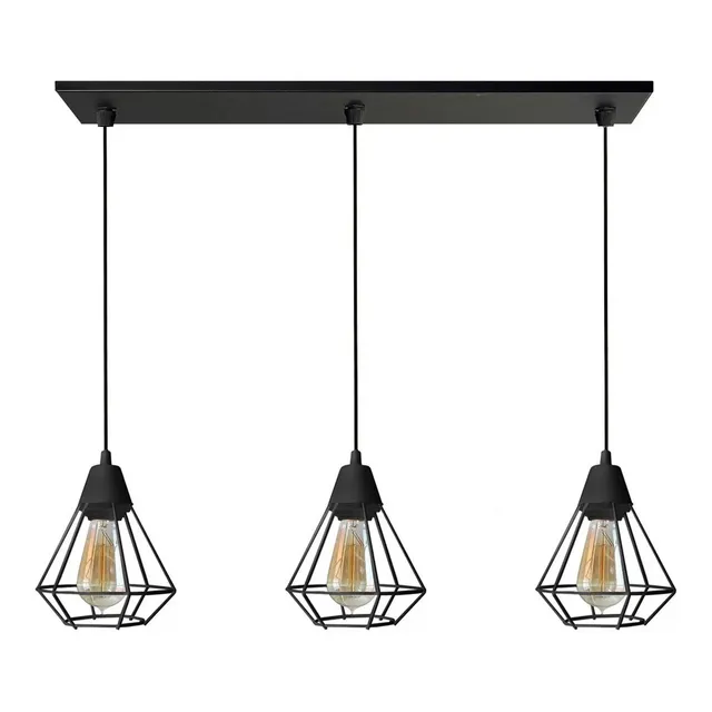 Colgante Jaula 3 Luces Diamante Deco Moderna Vintage 