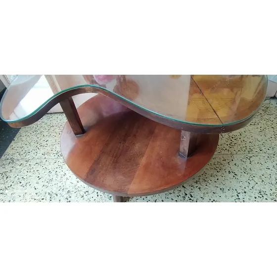 Mesa De Centro Artdeco, Madera/ 2 Niveles.