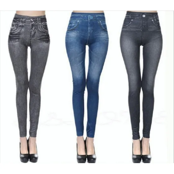 Leggins Jeans Mallones Ultra Comodos Tipo Mezcilla Premium