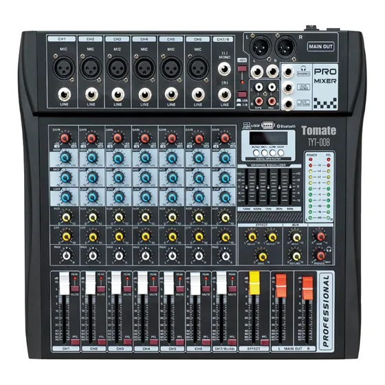 Console Mesa De Som Tomate Tyt-008 De Mistura 100v/240v 