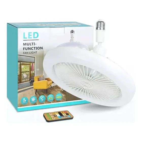 Lámpara Ventilador De Techo Cm-top Multifunción Foco Led 30 W E27\u002Fe26 Cantidad De Aspas 5 Color De La Estructura Con Control Remoto Blanco | Cuotas sin interés
