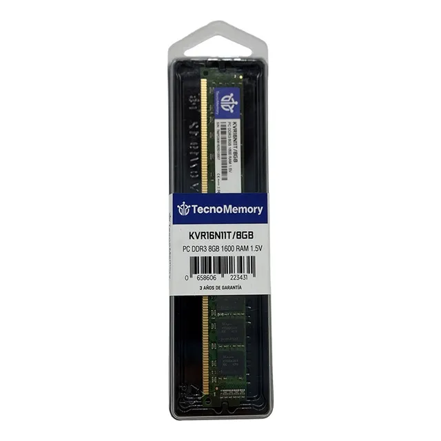 Memoria Ram Tecnomemory Pc Ddr3 8gb 1600mhz Kvr16n11t/8g