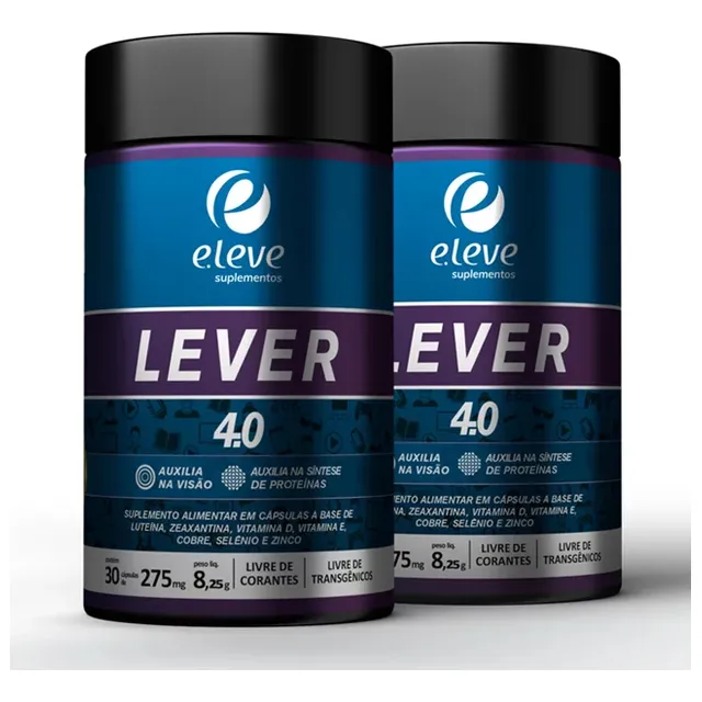 Kit 2 Lever 4.0 Luteína Zeaxantina E Zinco Vitamina Da Visão