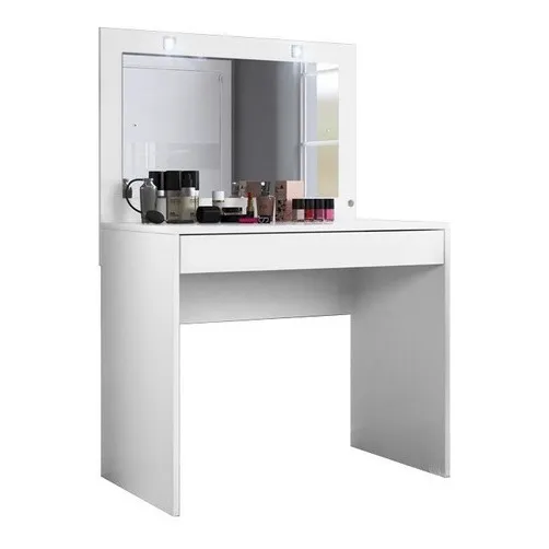 Welaman Atraente Tocador Con Espejo Luz Para Maquillaje Cajonera Color Blanco