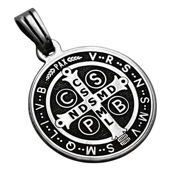 Dije Medalla San Benito / Plata 925 Plateado