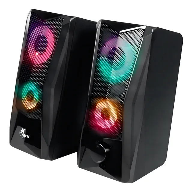 Parlantes Gamer Luz Led Conexión 3.5 Mm 4w Rms Caja
