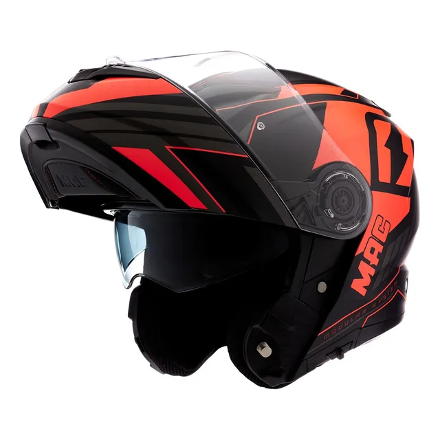 Casco Moto 908 Mac Rock Ray Rebatible Doble Visor Fas Motos