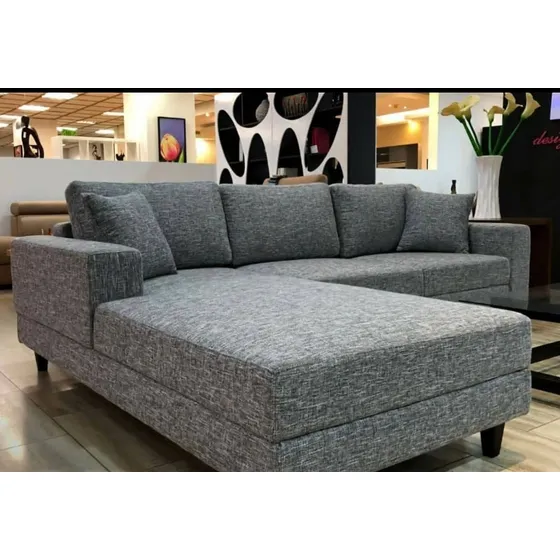 Sofa Tres Puestos Con Chaise Lounge Semicuero O Tela Elegir