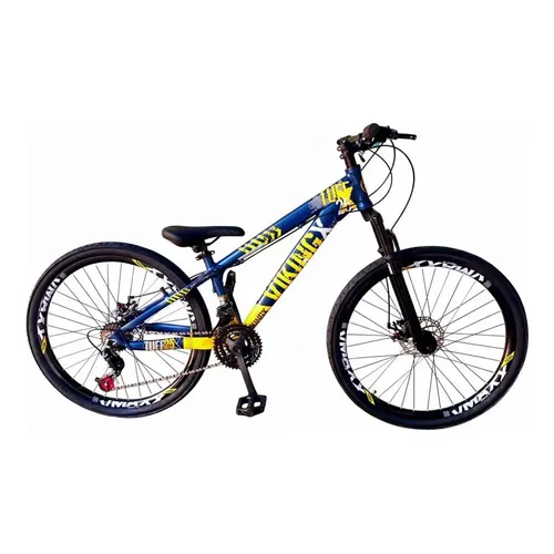 Bicicleta Vikingx Tuff25 21v Roda Vmaxx Pneu Flame Amarelo