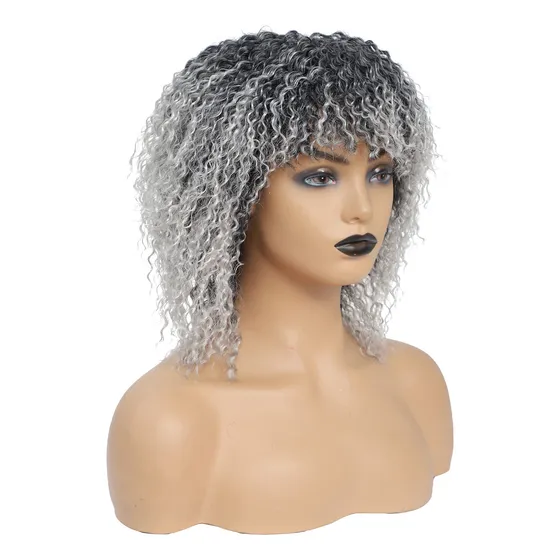 Peluca Corta Rizada Para Mujer Negra Afro