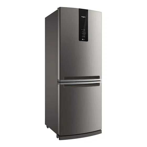 Heladera con freezer Whirlpool Bottom Mount WRE57 color inox con capacidad de 443L