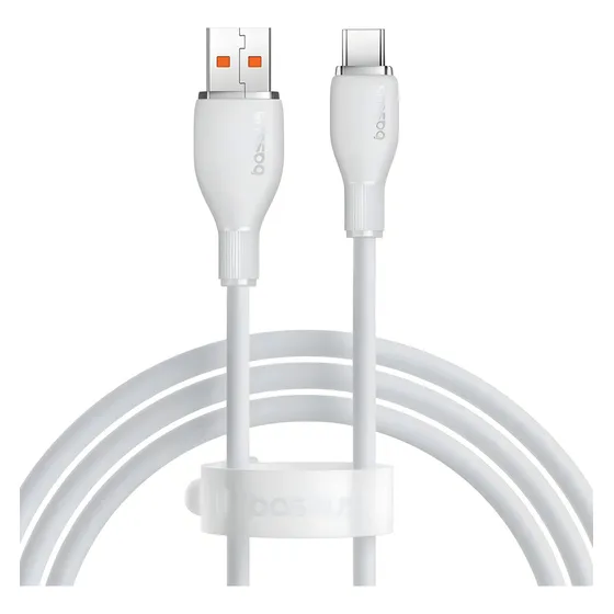 Baseus Cable de Carga super Rapida 100w categoría 6a Pudding 1.2m Usb A Tipo C Color Blanco máxima compatibilidad alta calidad durabilidad y resistencia