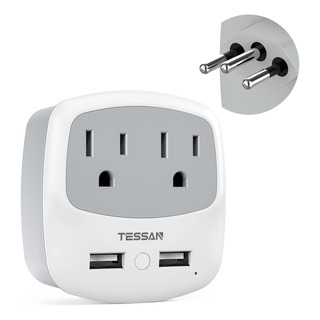 Adaptador De Corriente Tessan Us Para Brasil Tipo N Con 2 Sa Adaptador De Corriente Tessan Us Para Brasil Tipo N Con 2 Sa