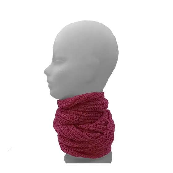 Cuello De Lana Bufanda Infinita Doble Vuelta Punto Grueso
