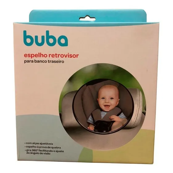 Retrovisor De Bebe Conforto Buba Espelho Interno Redondo