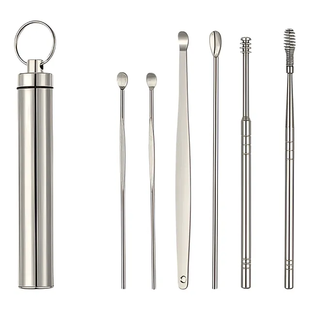 Limpiador Oidos Extractor Removedor Cera + Envase Metálico  