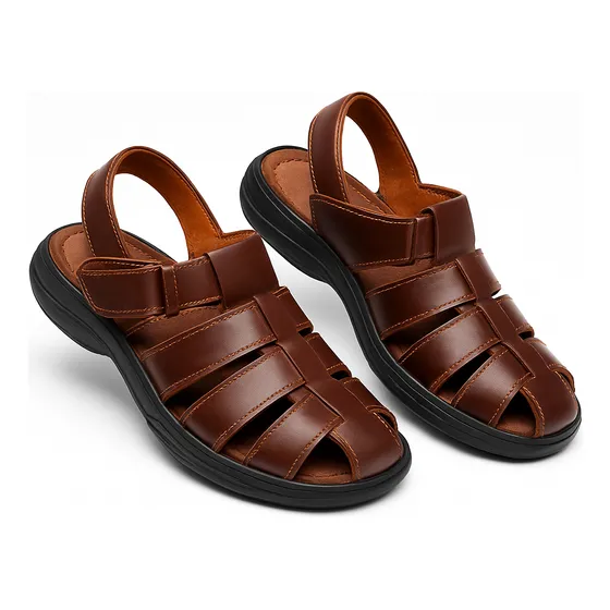 Sandalias Para Caballero 100% Cuero Ultra Livianas
