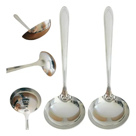 Kit 2 Concha Feijão Grande 100ml Aço Inox Premium Brilhante Aço Inoxidável