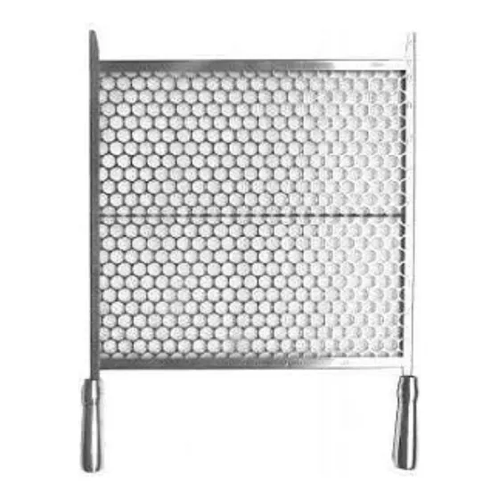 Grelha Para Churrasco 70 X 50  Aço Inox Cabos Em Alumínio