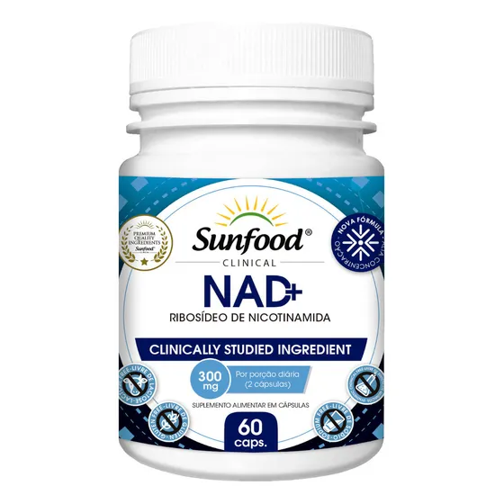 Suplemento en cápsula de ribósido de nicotinamida Sunfood, 300 mg, sabor sin sabor