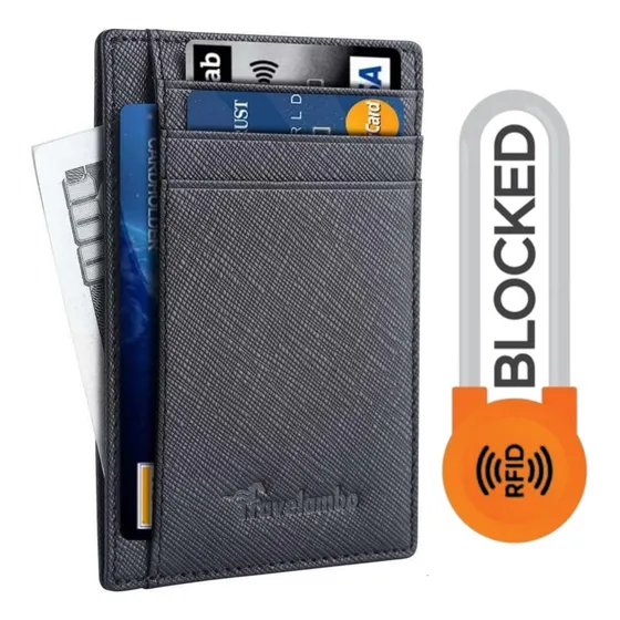 Billetera Travelambo Caballero Bloqueo Rfid Slim 10.5cm
