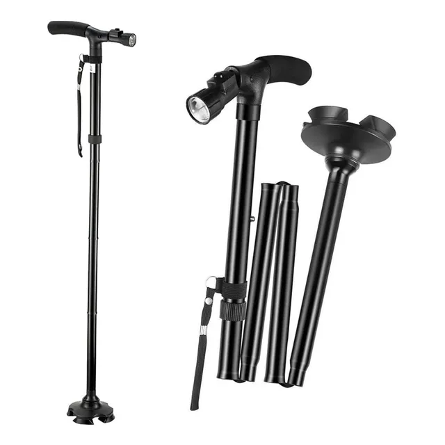 Muleta De Baston Plegable Con Luz Led