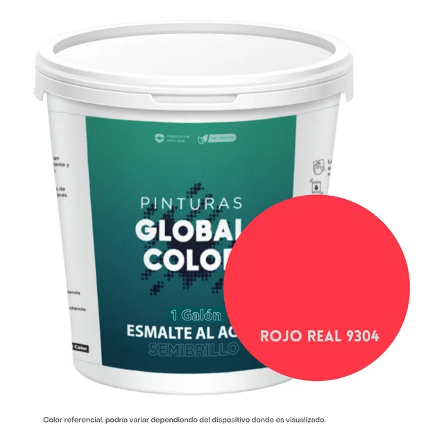 Esmalte Al Agua Semibrillo, Galón, Global Color, Colores Sb1