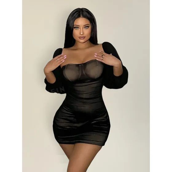 Vestido Negro Fiesta Corto Noche