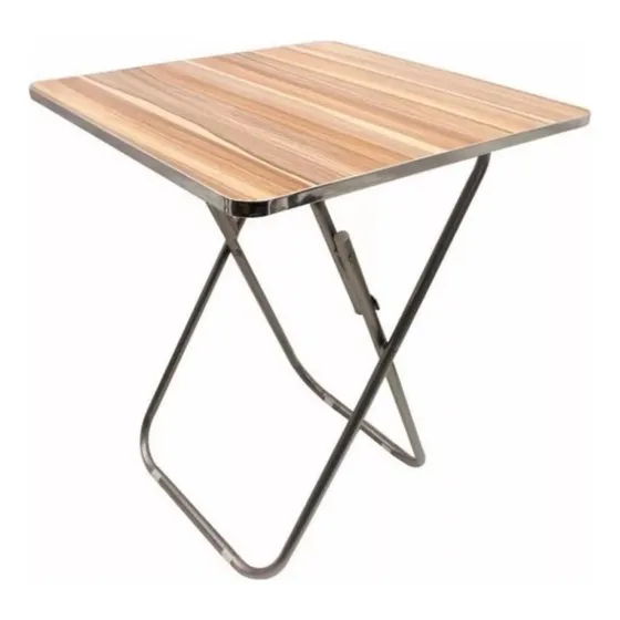 Mesa Plegable Portatil Para Exterior Comedor Multifunc 90x90 Marrón