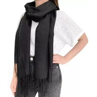 Bufanda Elegante Pashmina Chal Hombre Y Mujer En Color Negro Bufanda Elegante Pashmina Chal Hombre Y Mujer En Color Negro