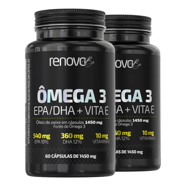 Kit 2 Suplemento Alimentar Ômega 3 Epa/dha Vita E Renova Be Sabor Sem sabor