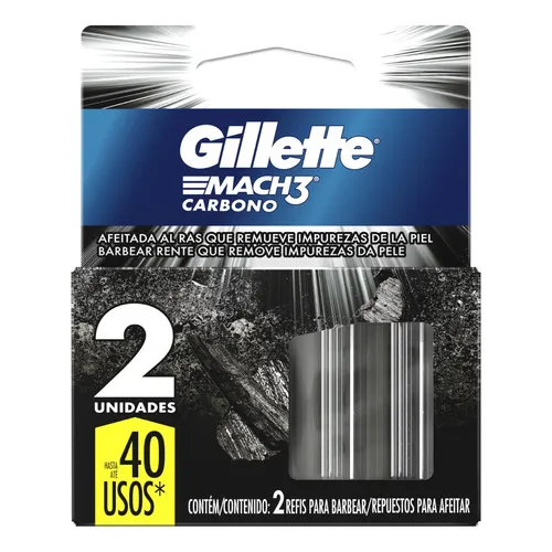 Repuesto Máquina De Afeitar Gillette Mach3 Carbono 2 Un