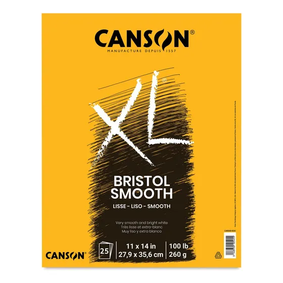 Block Canson Xl De Papel Bristol Super Liso - 25 Hojas 260g