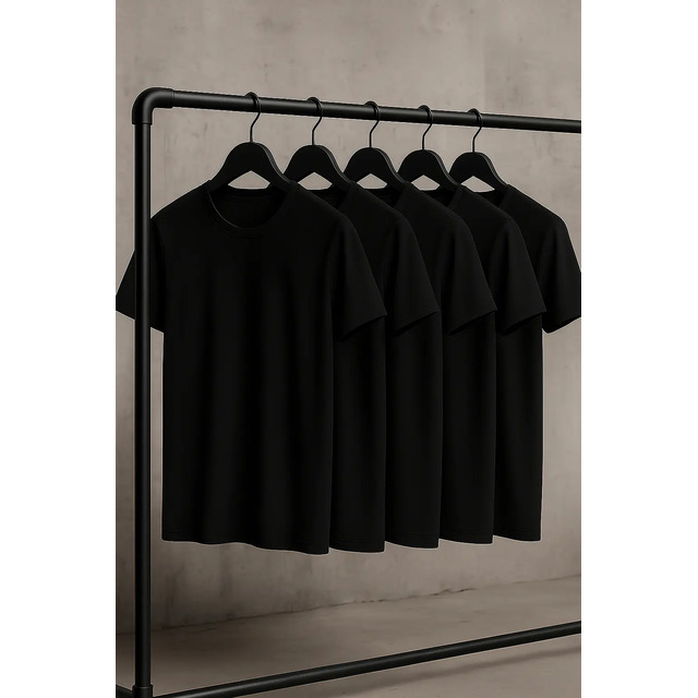 Kit 5 Camisetas Masculinas Slim Fit Básicas Algodão Premium Kit 5 Camisetas Masculinas Slim Fit Básicas Algodão Premium