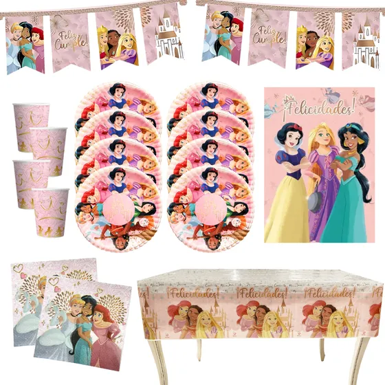 Kit Mesa Descartable + Decoracion Cumpleaños Disney Original