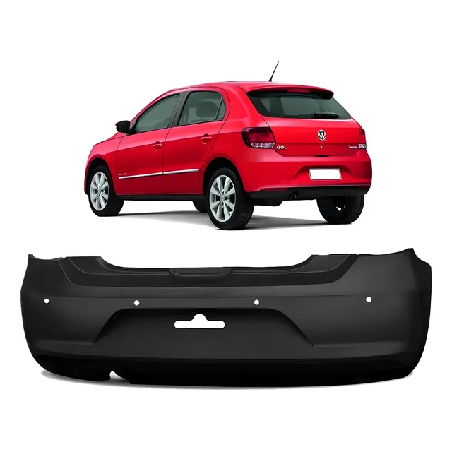 Parachoque Traseiro Gol G6 2013 A 2016 Preto C/furo Sensor