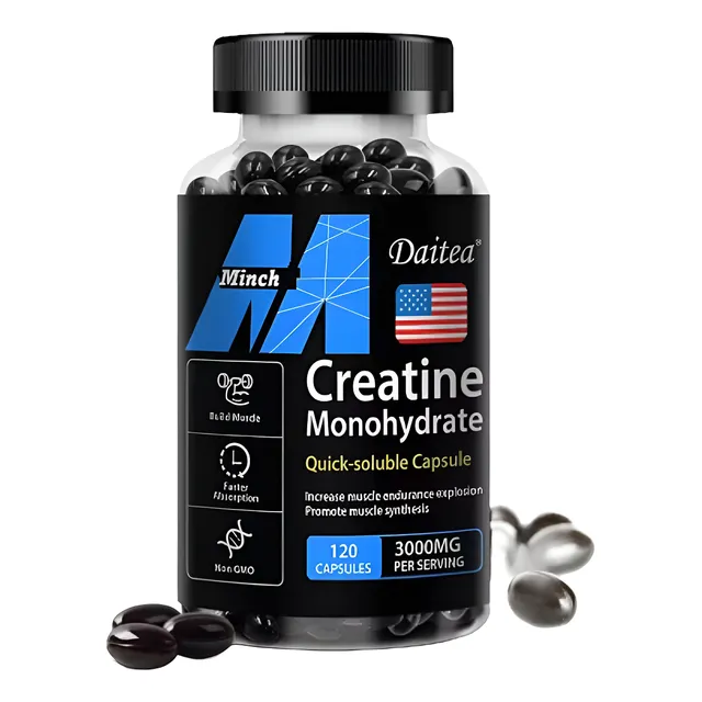 Creatina Monohydrate 120 Cápsulas - Suplemento Vitamínico