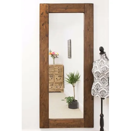 Espelho Rustico 180 Cm Moldura Madeira Decoração Parede Cor Marrom