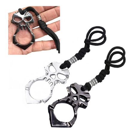 Chaveiro Skull Soco Inglês Metal Caveira Kubotan Chaveiro Skull Soco Inglês Metal Caveira Kubotan