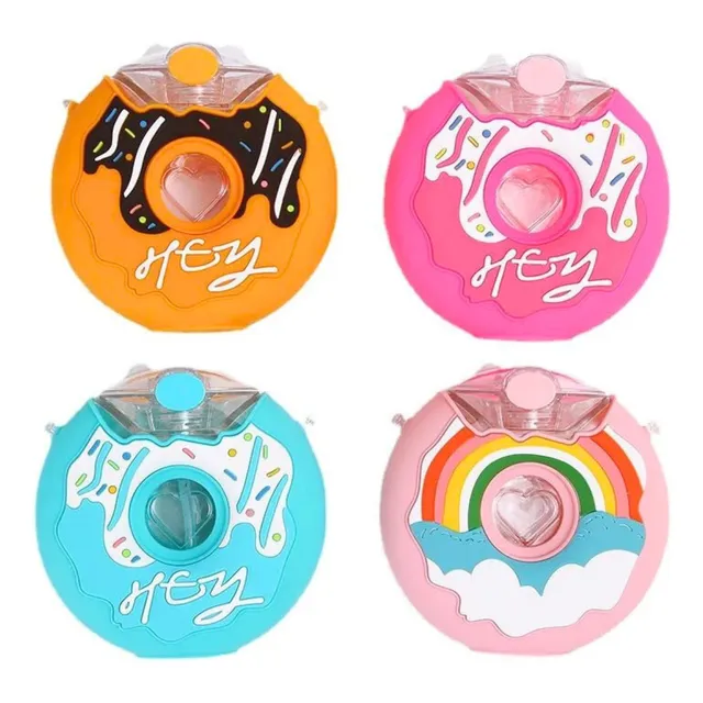 Garrafa De Rosquinha Donuts Com Canudo Squeeze Água Kids