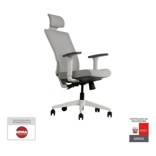 Silla De Escritorio Gerencial Nihmo 2 Blanco Blanco Nylon