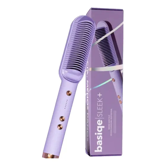 Escova Alisadora Basiqe Sleek Plus Original Nova Na Caixa Lilás