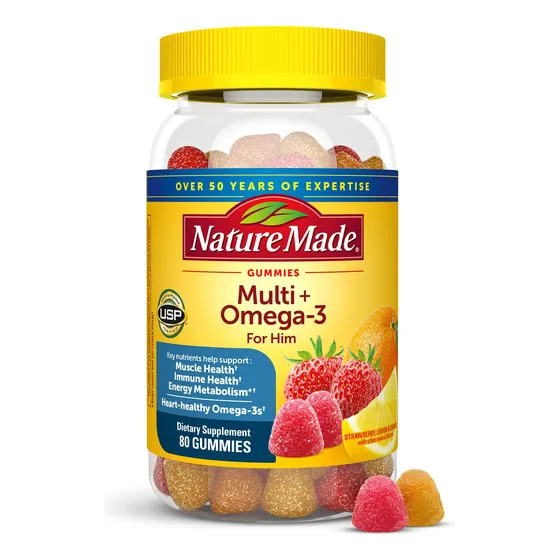 Multivitamínico Natural Hecho Para Él Con Gomitas Omega-3 80