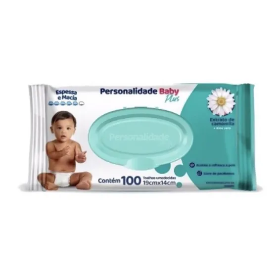 Lenços Umedecidos Personalidade Baby Plus 100unds Macia