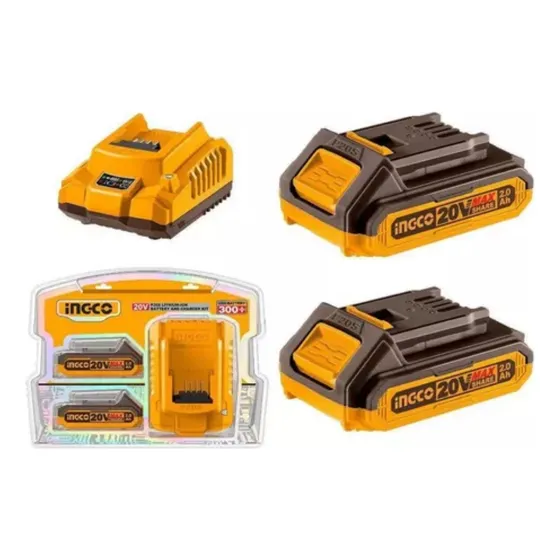 Set X2 Bateria 20v 2amp + 1 Cargador Ingco
