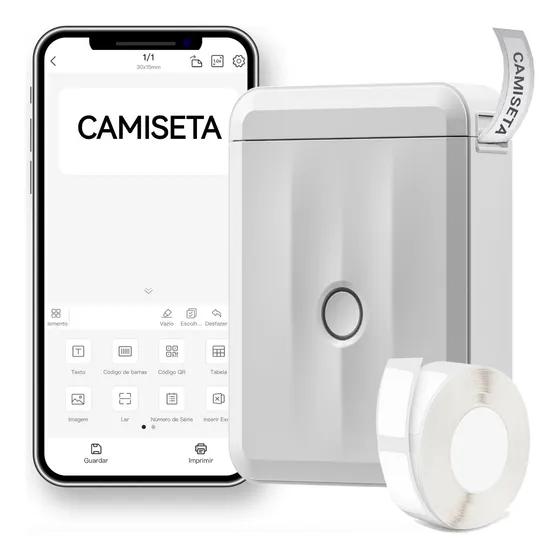 Impressora Etiquetas Portátil Niimbot D110 Bluetooth +1 Rolo