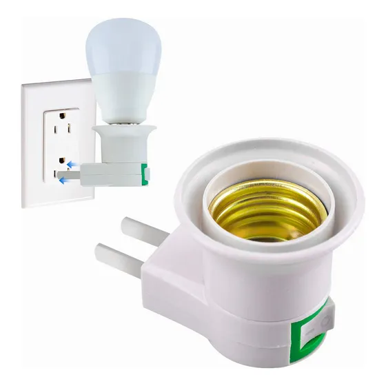 Adaptador Enchufe Socket Slim Company Portalámpara Con Clavija Y Apagador Para Foco E27 110v Color Blanco