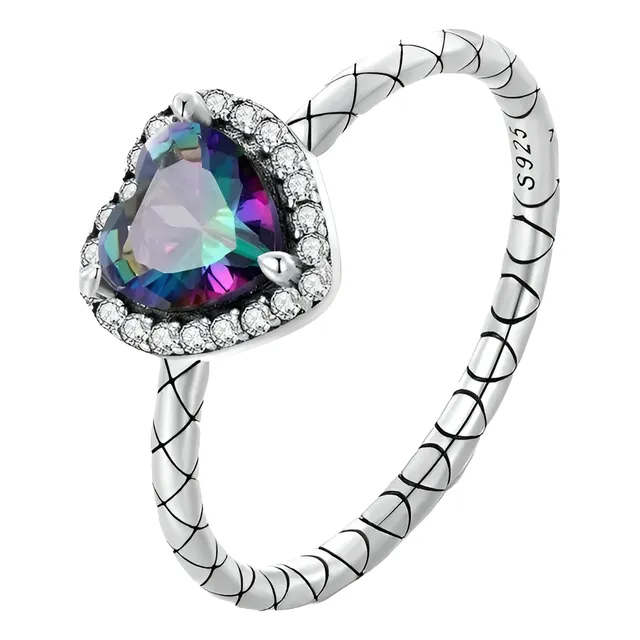 Anillo De Grado Compromiso Elegante En Plata Para Mujer 