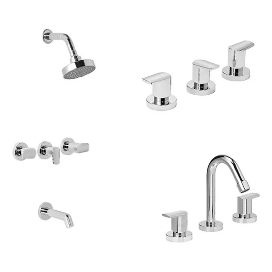 Kit Griferia Baño Hydros Viva Nova 904211 C. Cer. P Color Cromo