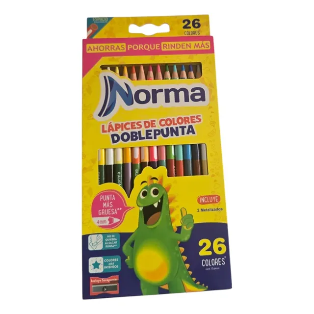 Colores Norma Doble Punta 26 Colores 13 Lapices Mina Gruesa